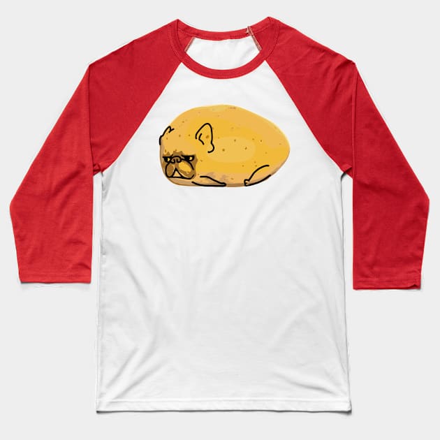 Frenchie Potato Baseball T-Shirt by huebucket